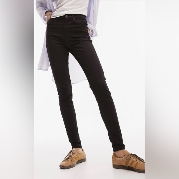 TOPSHOP Black High-rise Jeans NWT - Picture 5 of 11